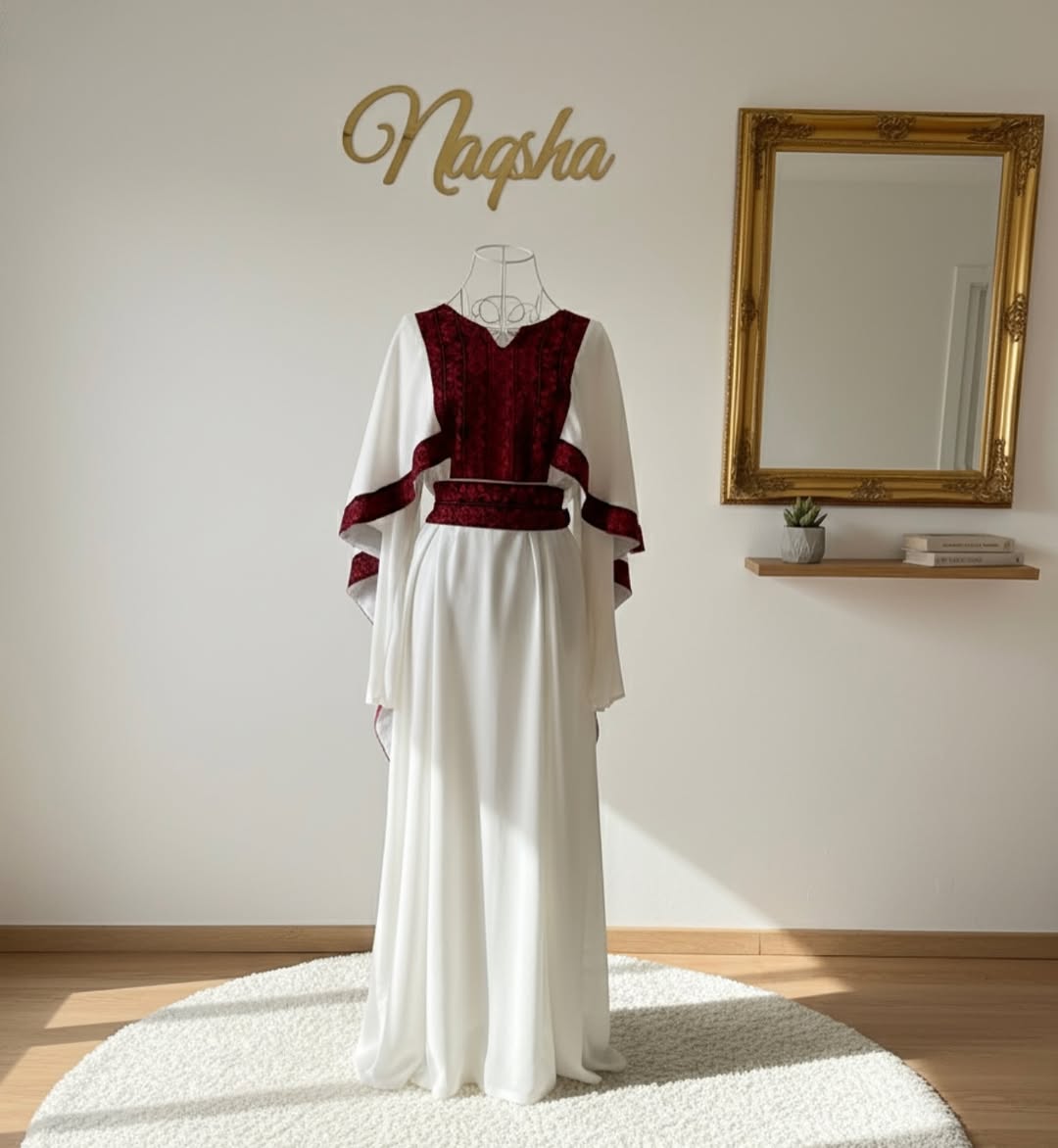 Burgundy Heritage Abaya